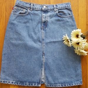 Ralph Lauren Polo Vintage Denim Knee Skirt